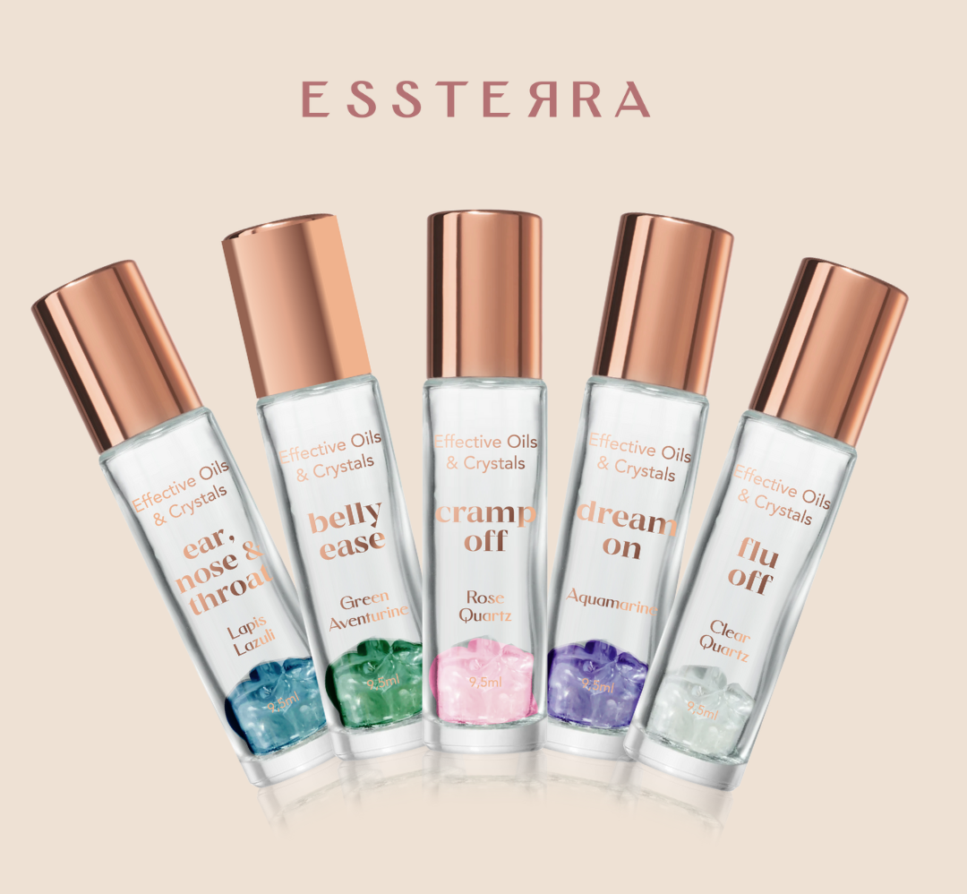 Essterra essential oils with crystals