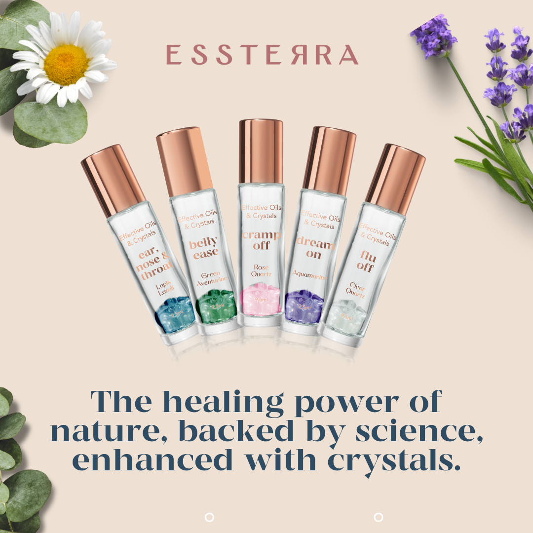 Essterra essential oils with crystals