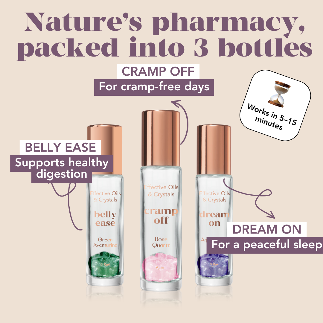 Essterra essential oils with crystals